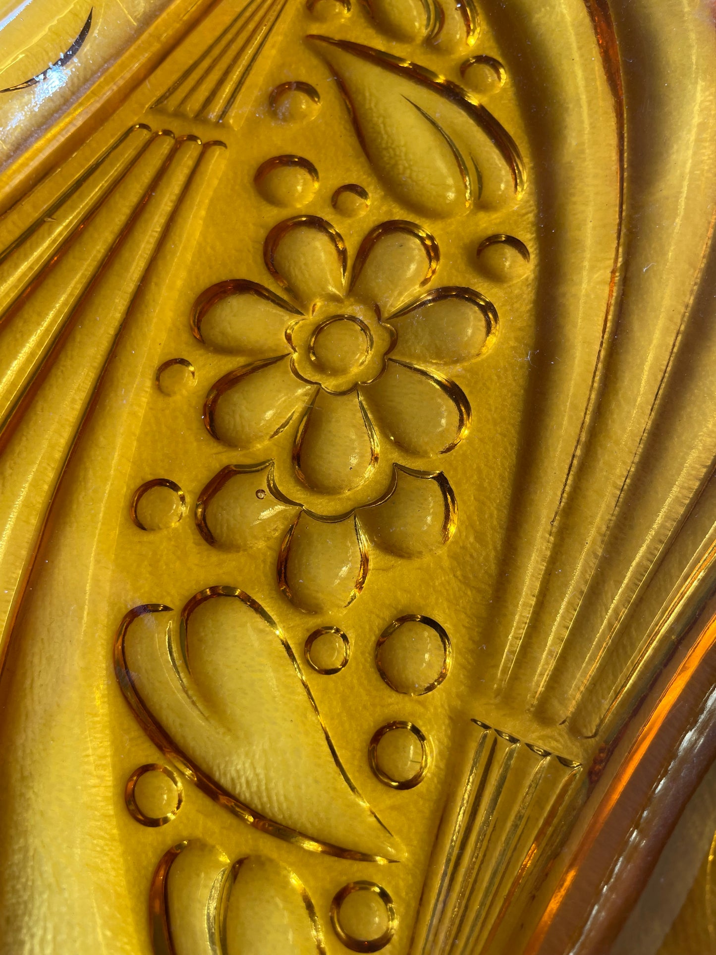 1970’s AMBER ART DECO TRAY