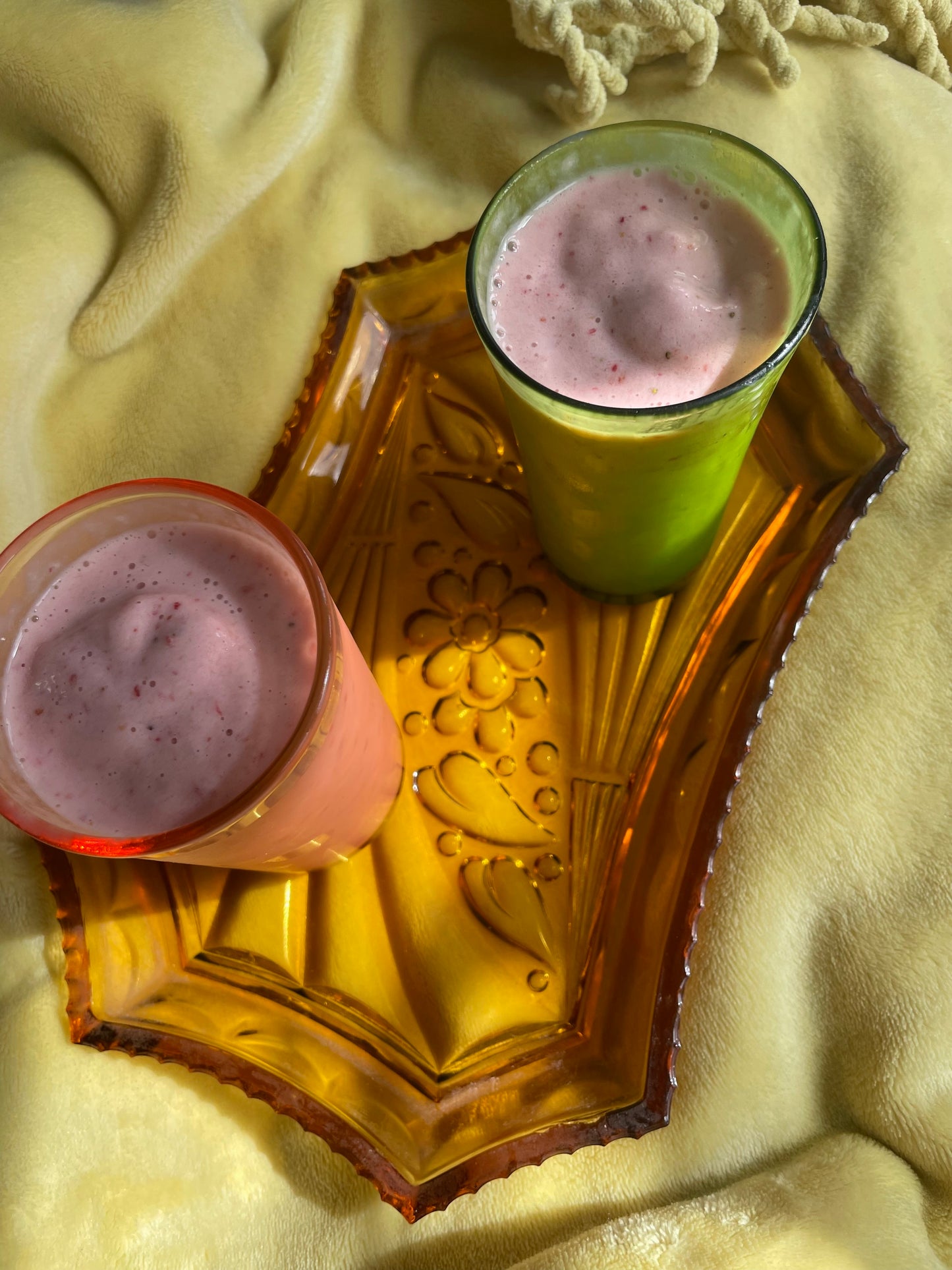 1970’s AMBER ART DECO TRAY