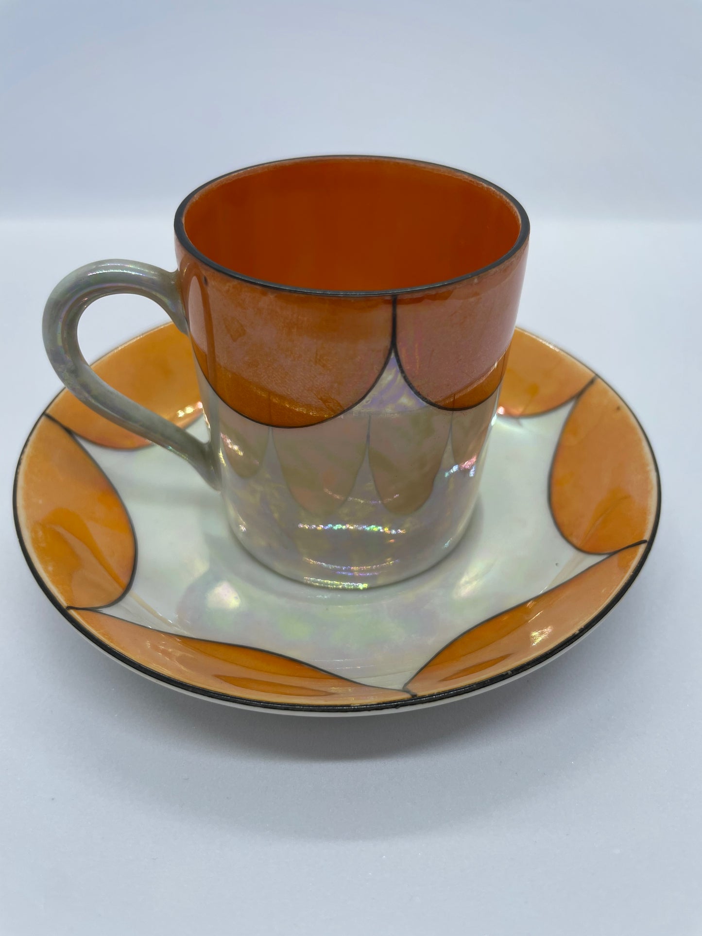 ORANGE & OPAL demitasse+saucer