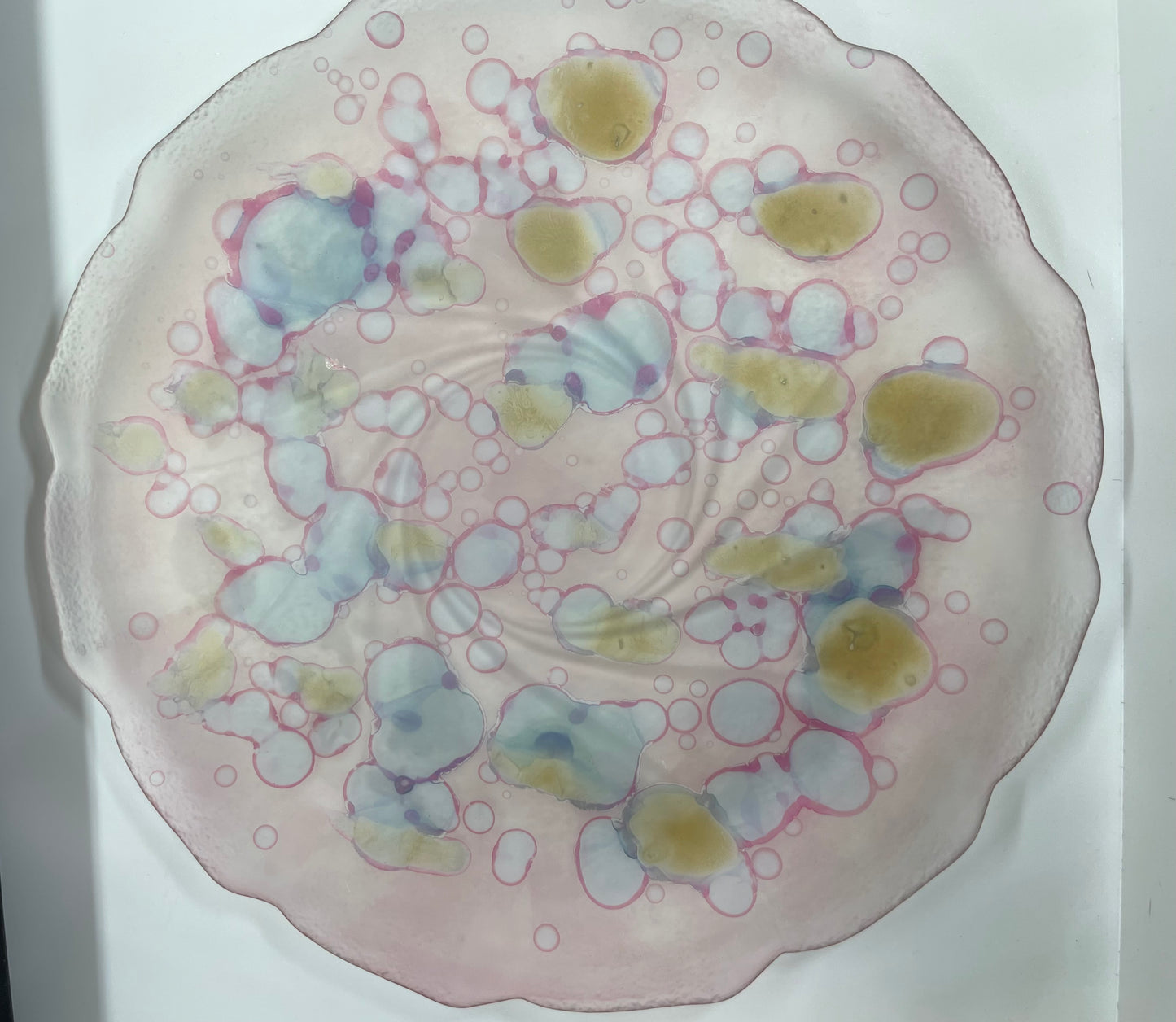 Ilanit hand painted art glass serving plate