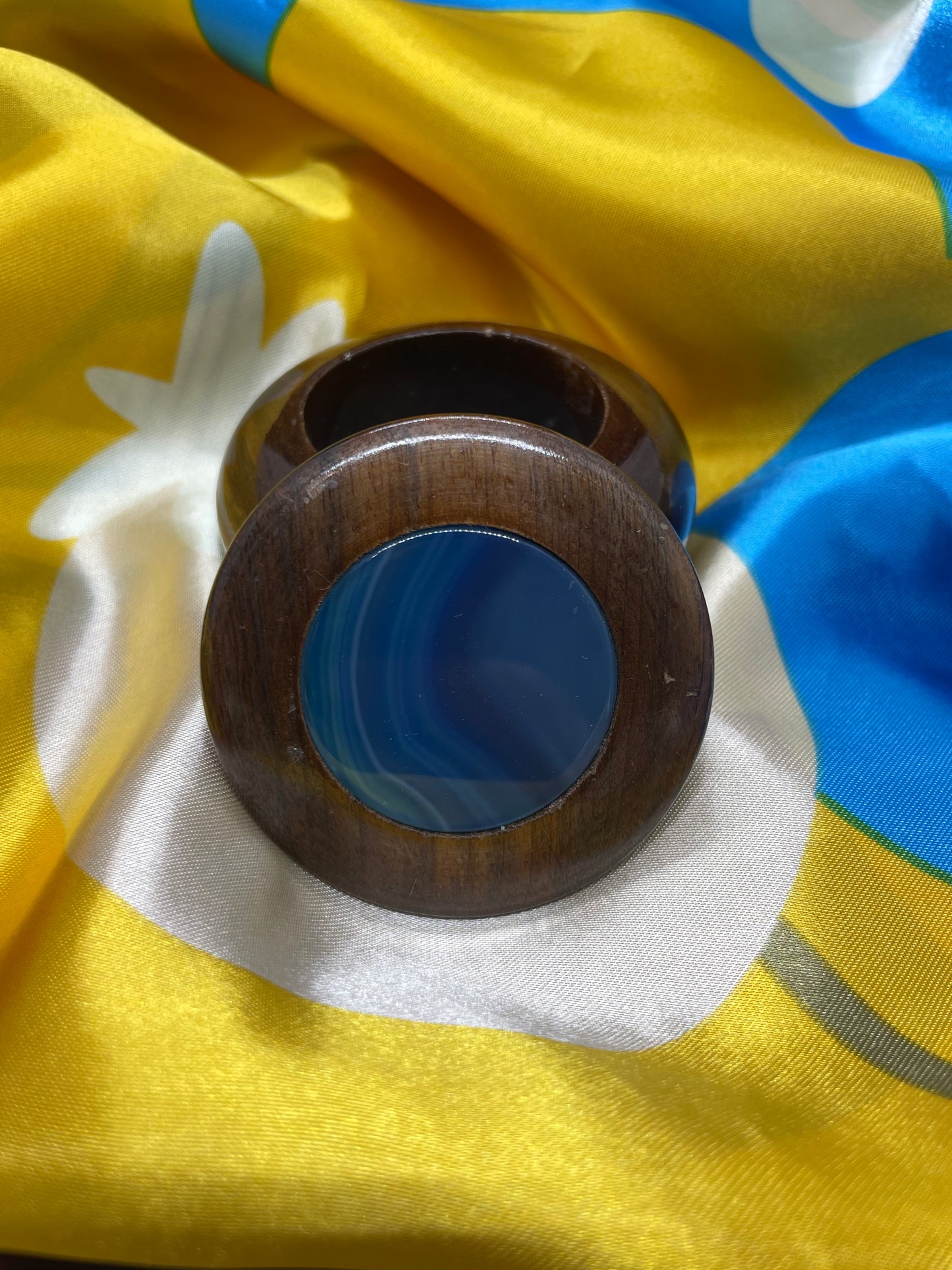 BLUE AGATE GEODE trinket box BRAZIL