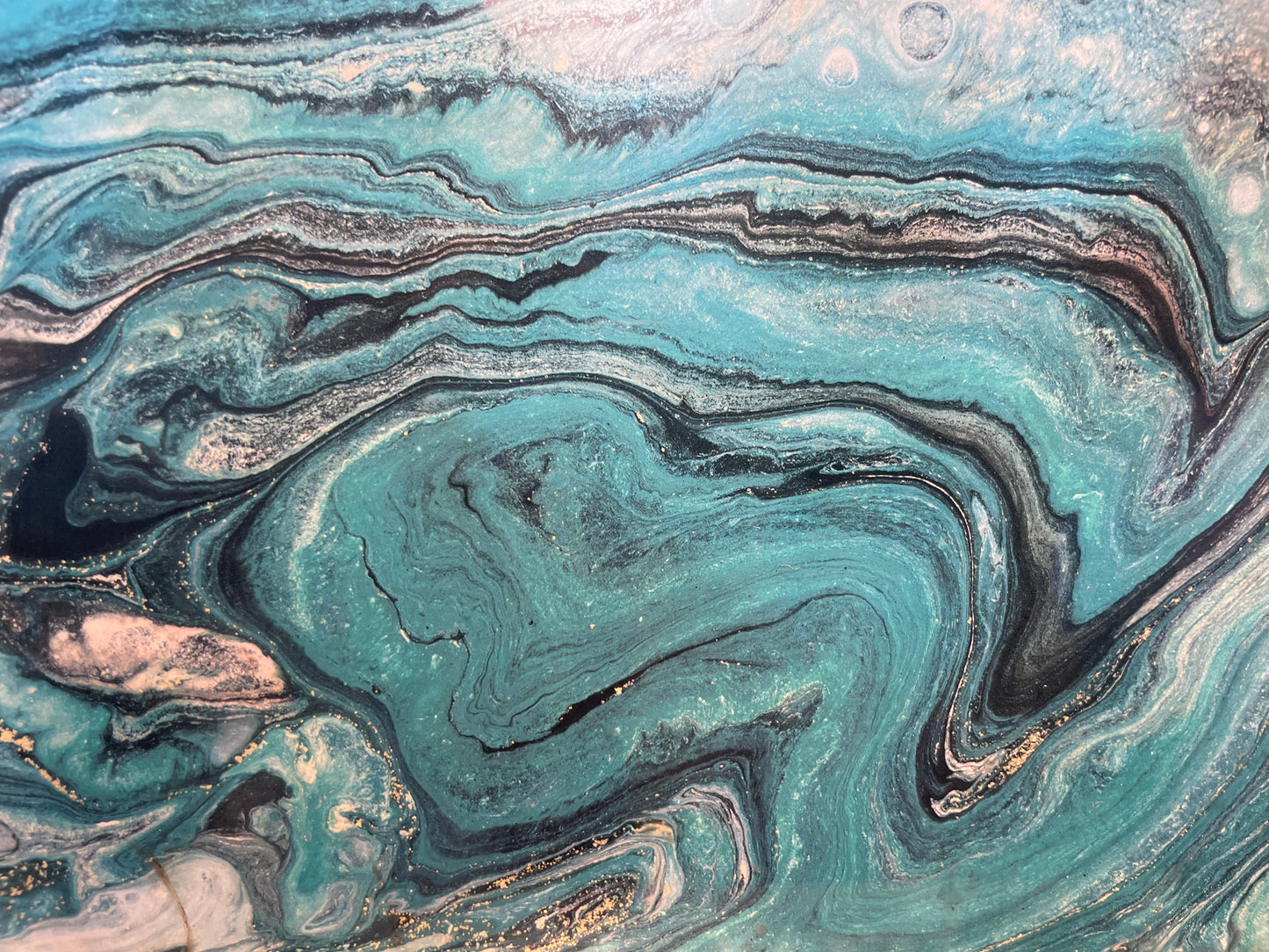 TURQUOISE BLUE FAUX MARBLE TRAY