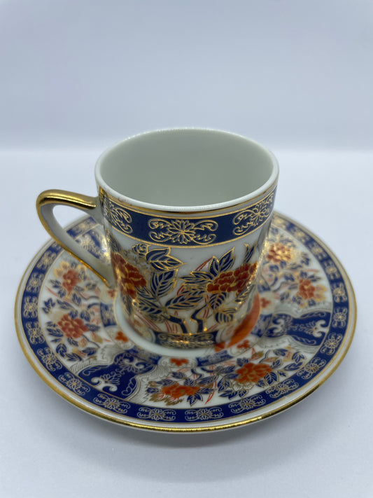 FLORAL demitasse cup+saucer